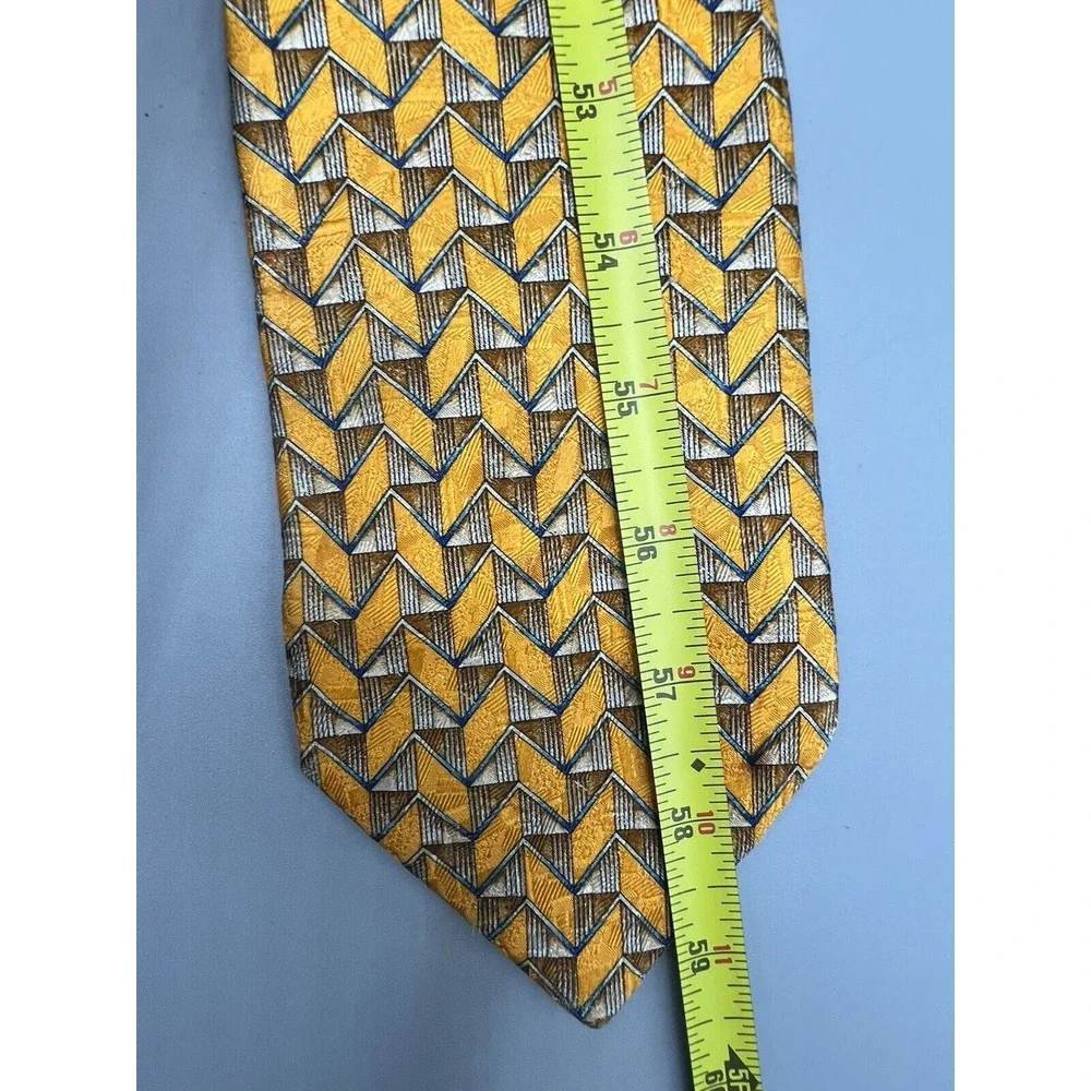 ERMENEGILDO ZEGNA Men's Silk Necktie ITALY Designer‎ Geometric L: 59.5